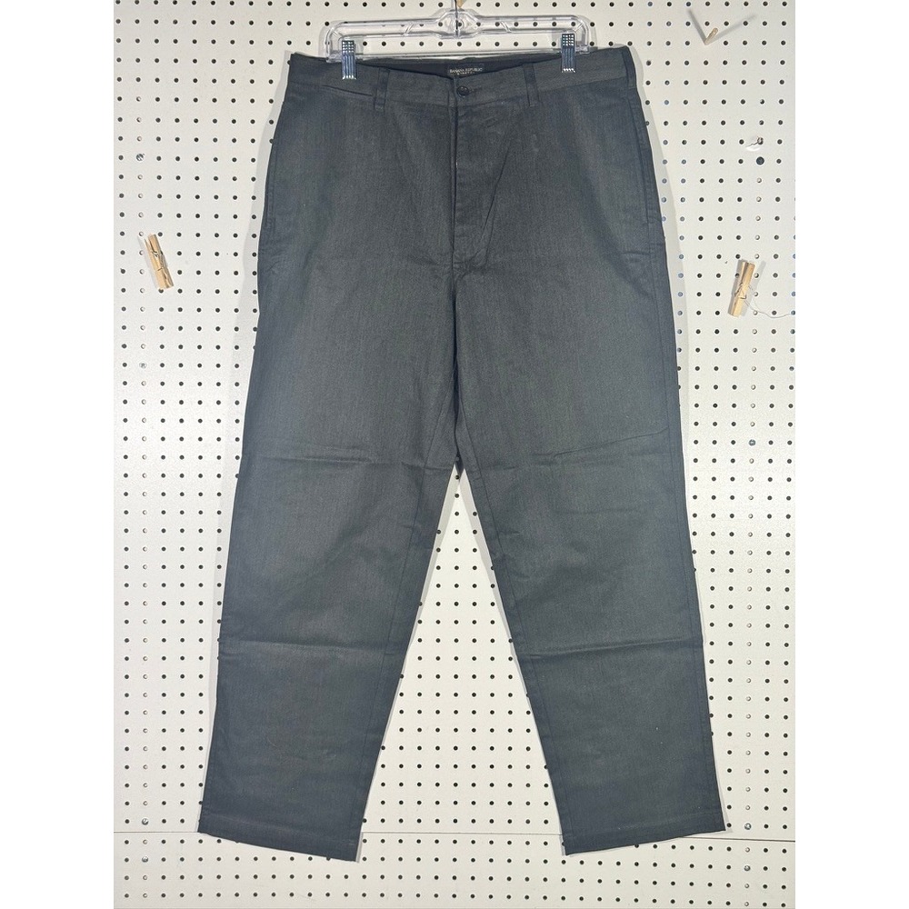 Banana Republic Stretch Mens 36R Gray Flat Front Straight Leg Pants Fall 2000
